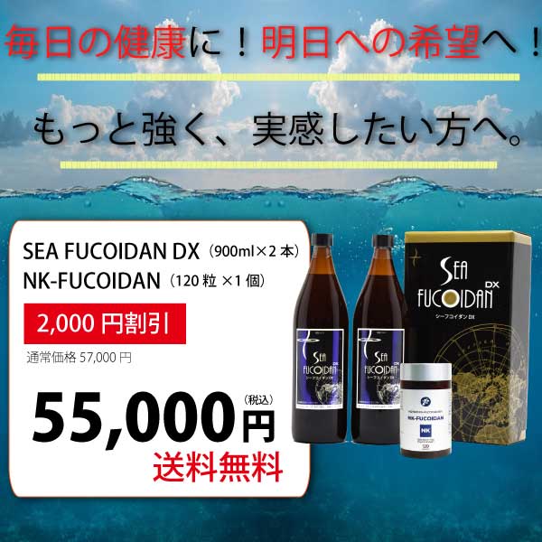 ☆セット商品☆SEA FUCOIDAN DX(900ml・2本)&NK-FUCOIDAN(120粒・1個)