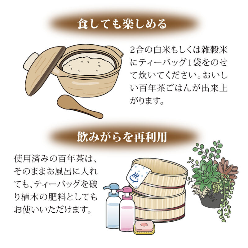 百年茶 白箱 (7g×30袋)×2箱セット|ティーバッグ|煮出し用