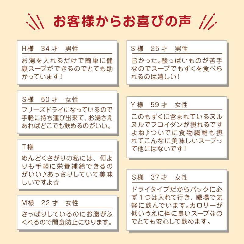 ホリウチのもずくスープ (フリーズドライ) 20食分 (1箱あたり:4.5g×20袋)