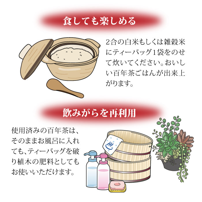 百年茶 赤箱 (7.5g×30袋)×2箱セット|ティーバッグ|煮出し用