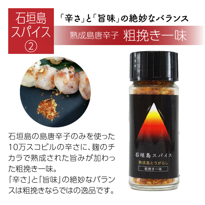 石垣島スパイス 熟成島とうがらし 粗挽き一味 10g ×2個セット